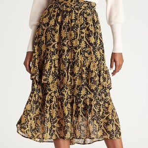 Ann Taylor Tiered Floral Skirt 4 petite